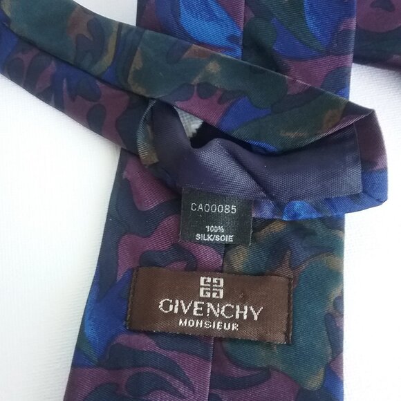 1990s Givenchy Monsieur Necktie - 100% Silk Italian Designer - Picture 3 of 3